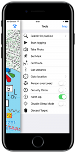 App for sailors iPhone tools screen