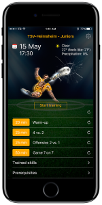 Football app home screen