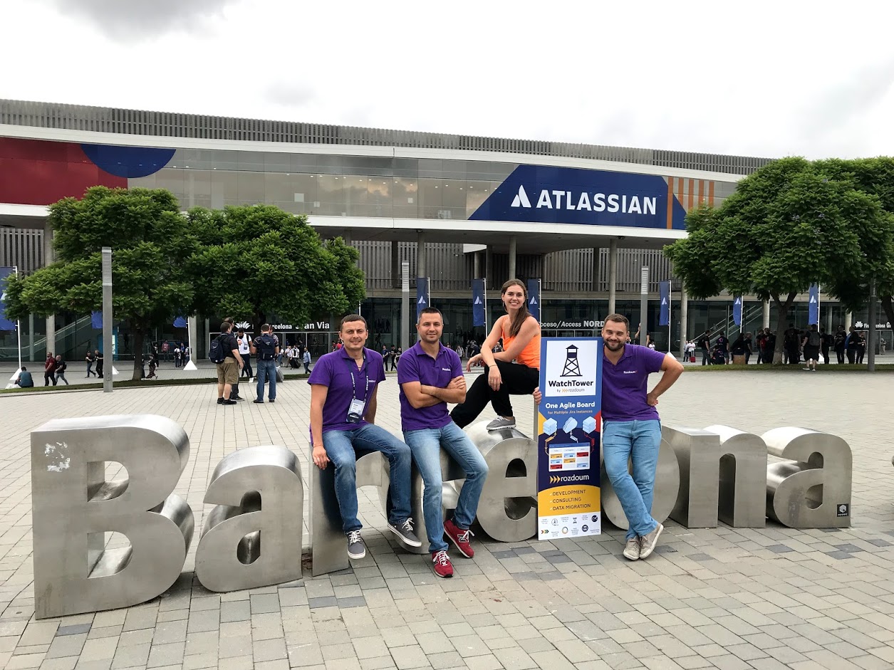 Rozdoum team at Atlassian Summit 2018 in Barcelona, Spain